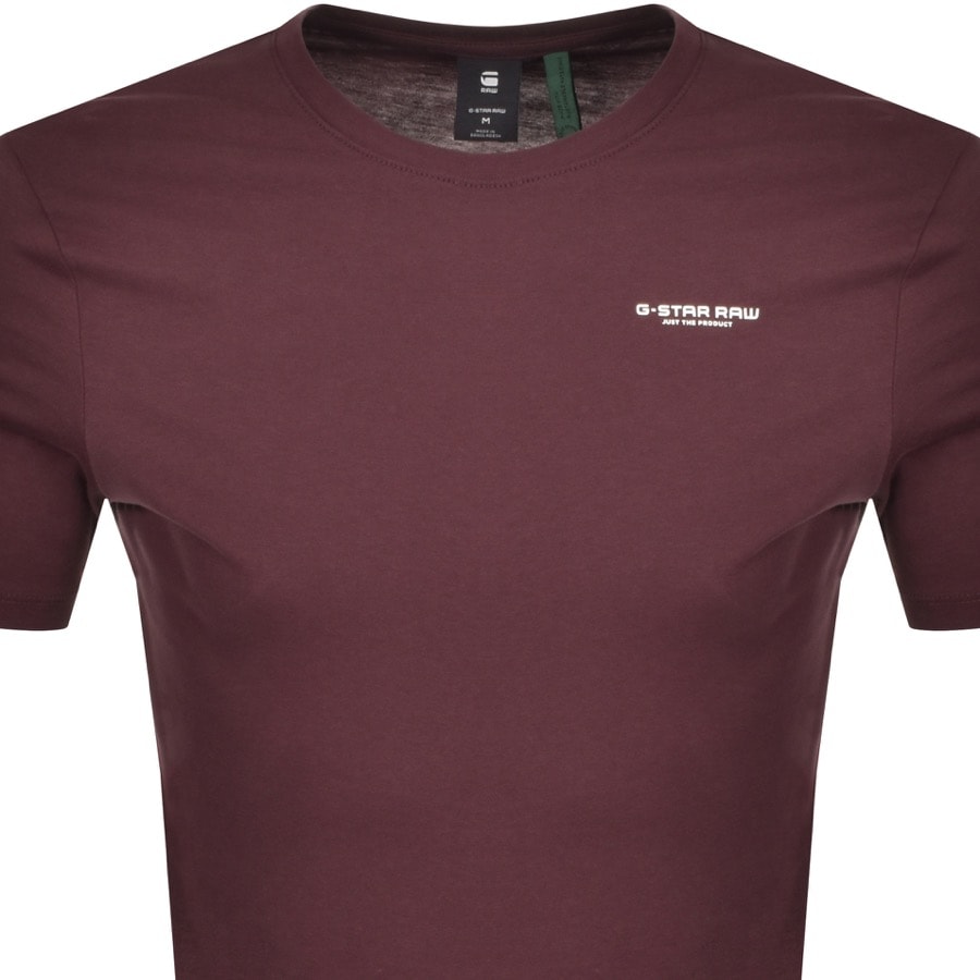 Alternative Image for ProductG Star Raw Slim Logo T Shirt Burgundy2